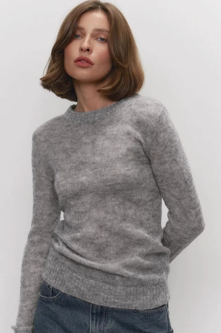 Lightweight Semi-Sheer Crewneck Sweater