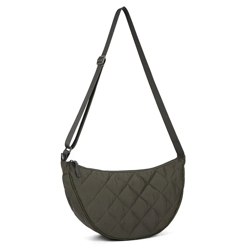 Half Moon Nylon Crossbody Bag