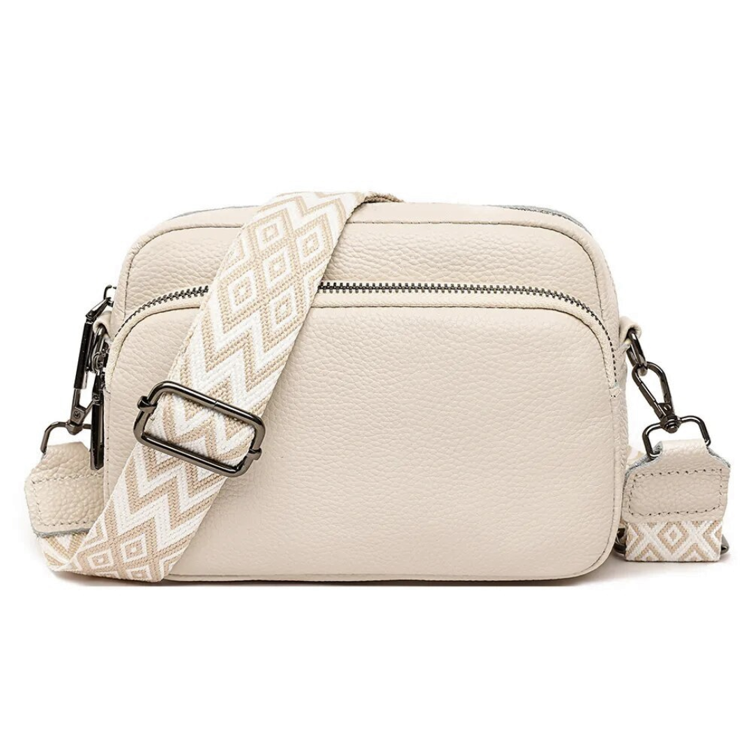 Women's Leather Messenger Bag With Adjustable Strap