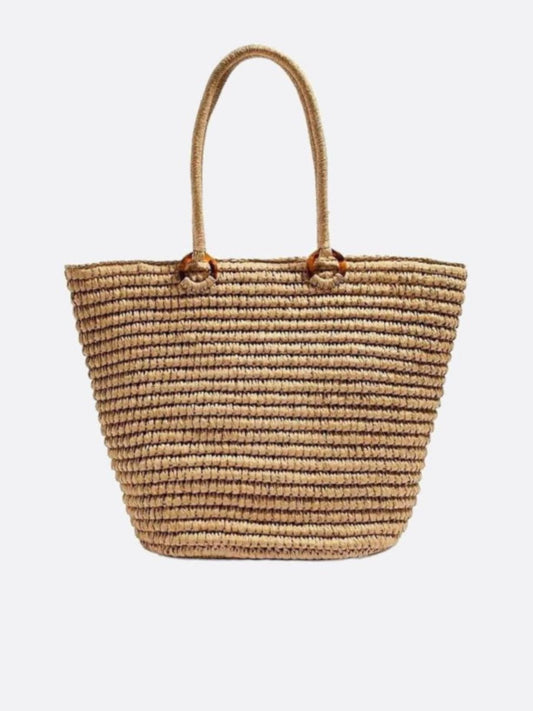 Women’s Straw Tote Bag Summer Beach Handbag Lightweight
