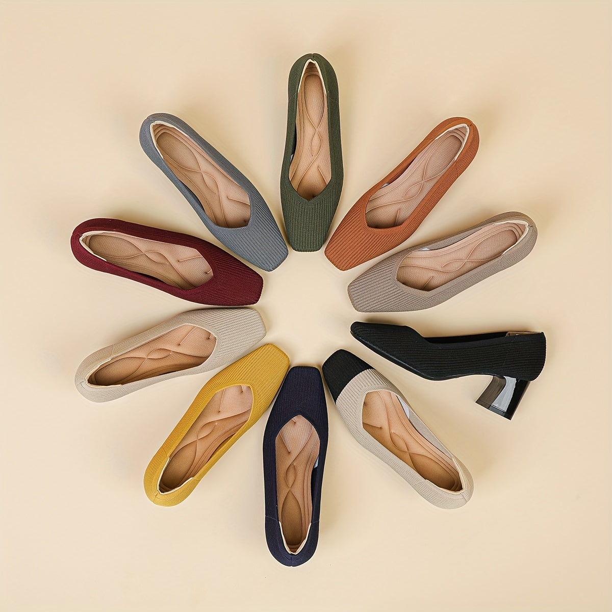Close-up view of the supportive arch design on women's heels