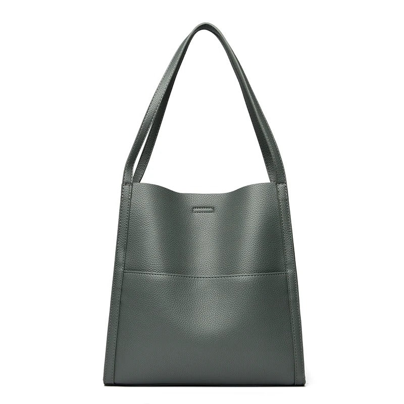 Classic Genuine Leather Crossbody Tote