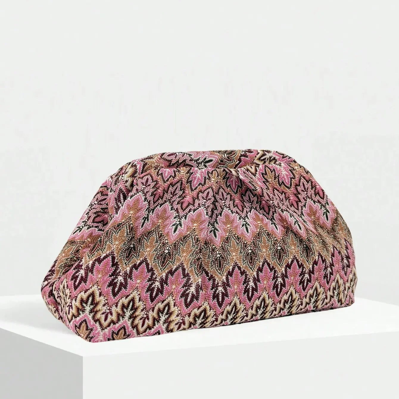 Bohemian Retro Jacquard Pleated Cloud Clutch Bag for Women