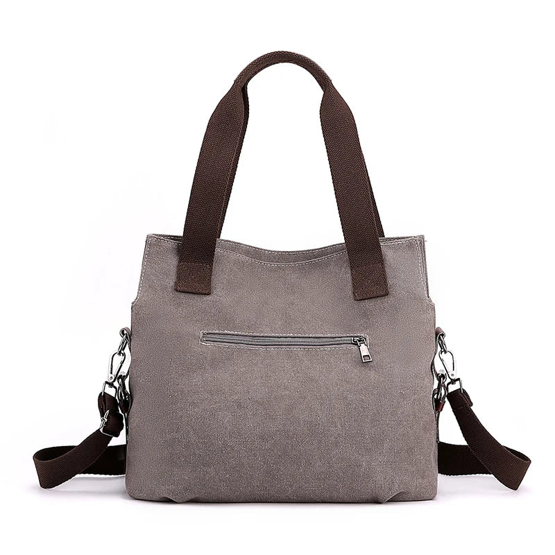 Canvas Patchwork Top-Handle Crossbody Shoulder Bag Women's Vintage Tote