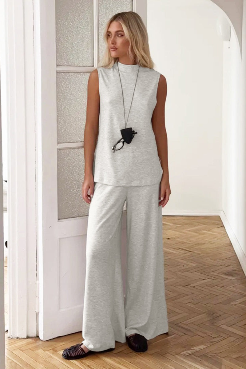 Back view of the women's lounge set with a relaxed silhouette