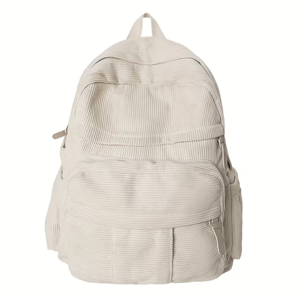 Corduroy Backpack With Multiple Pockets