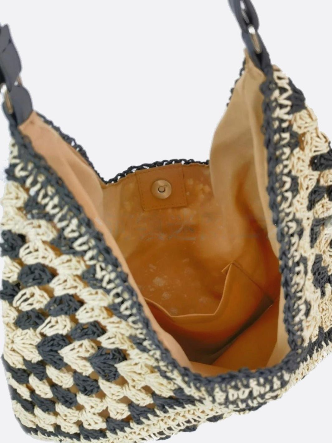 Handmade Crocheted Straw Shoulder Bag for Women