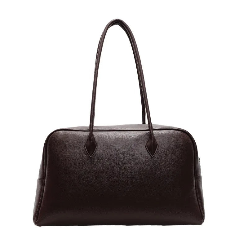 Soft Luxury Bowling-Style Shoulder Bag