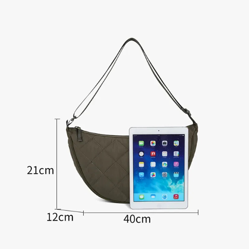 Half Moon Nylon Crossbody Bag
