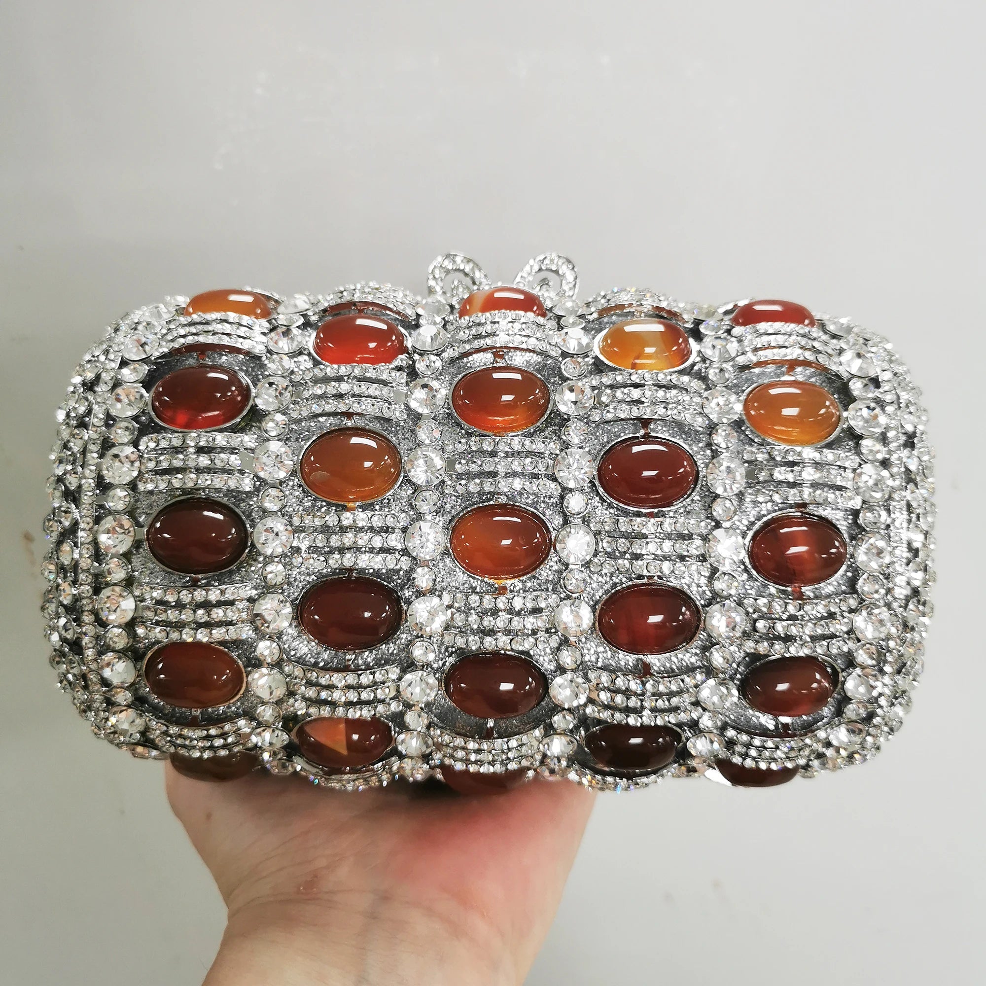 Golden Crystal Evening Clutch Bag