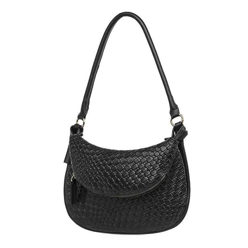 Double Layer Woven Shoulder Bag