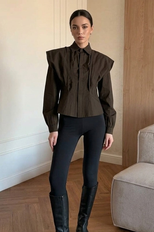 Women's shirt showing the adjustable tie-back detail