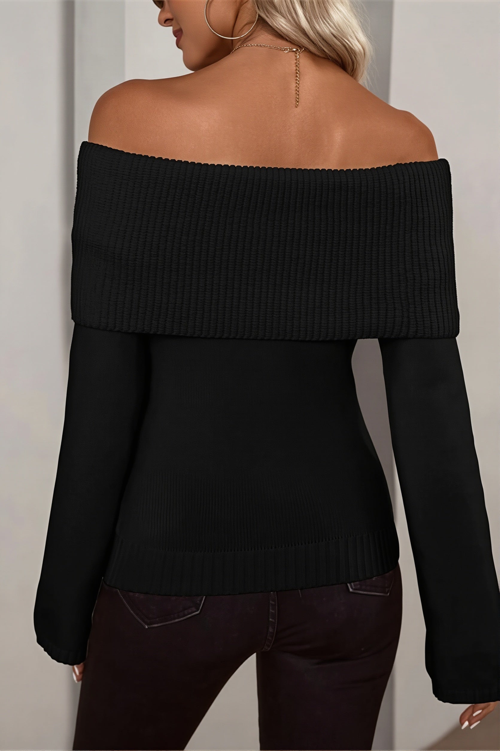 Women's fitted ribbed sweater styled for a casual everyday outfit