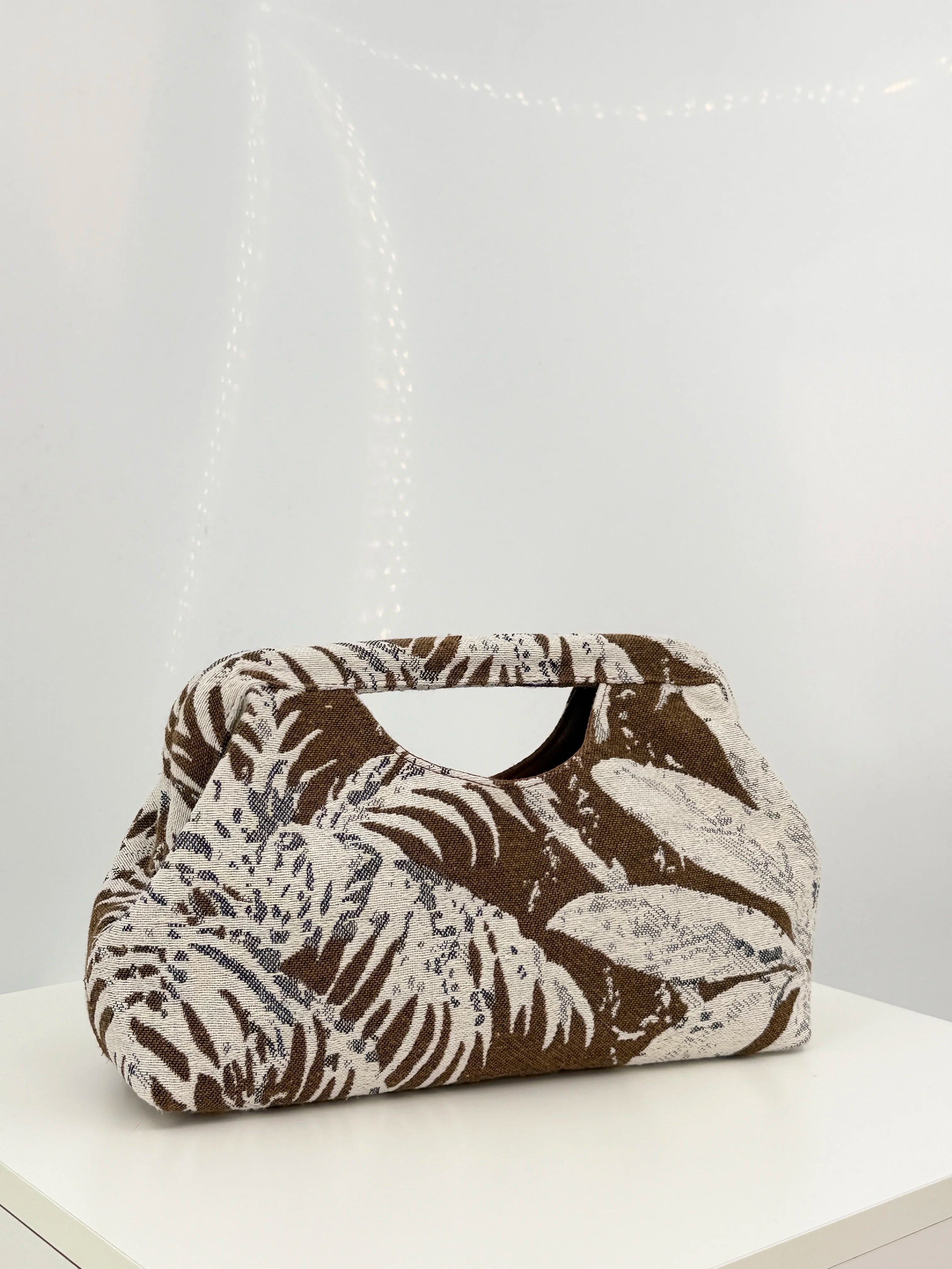 Vintage Floral Leaf Clutch Bag