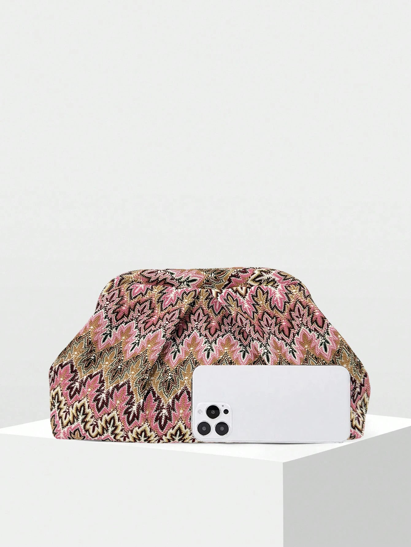 Bohemian Retro Jacquard Pleated Cloud Clutch Bag for Women