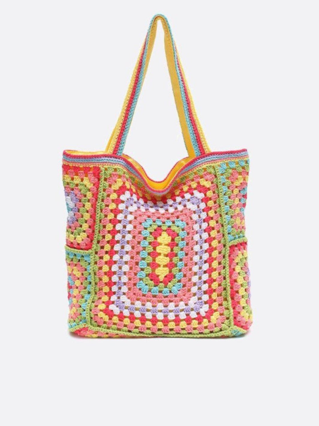 Large Cotton Crochet Beach Tote Bag