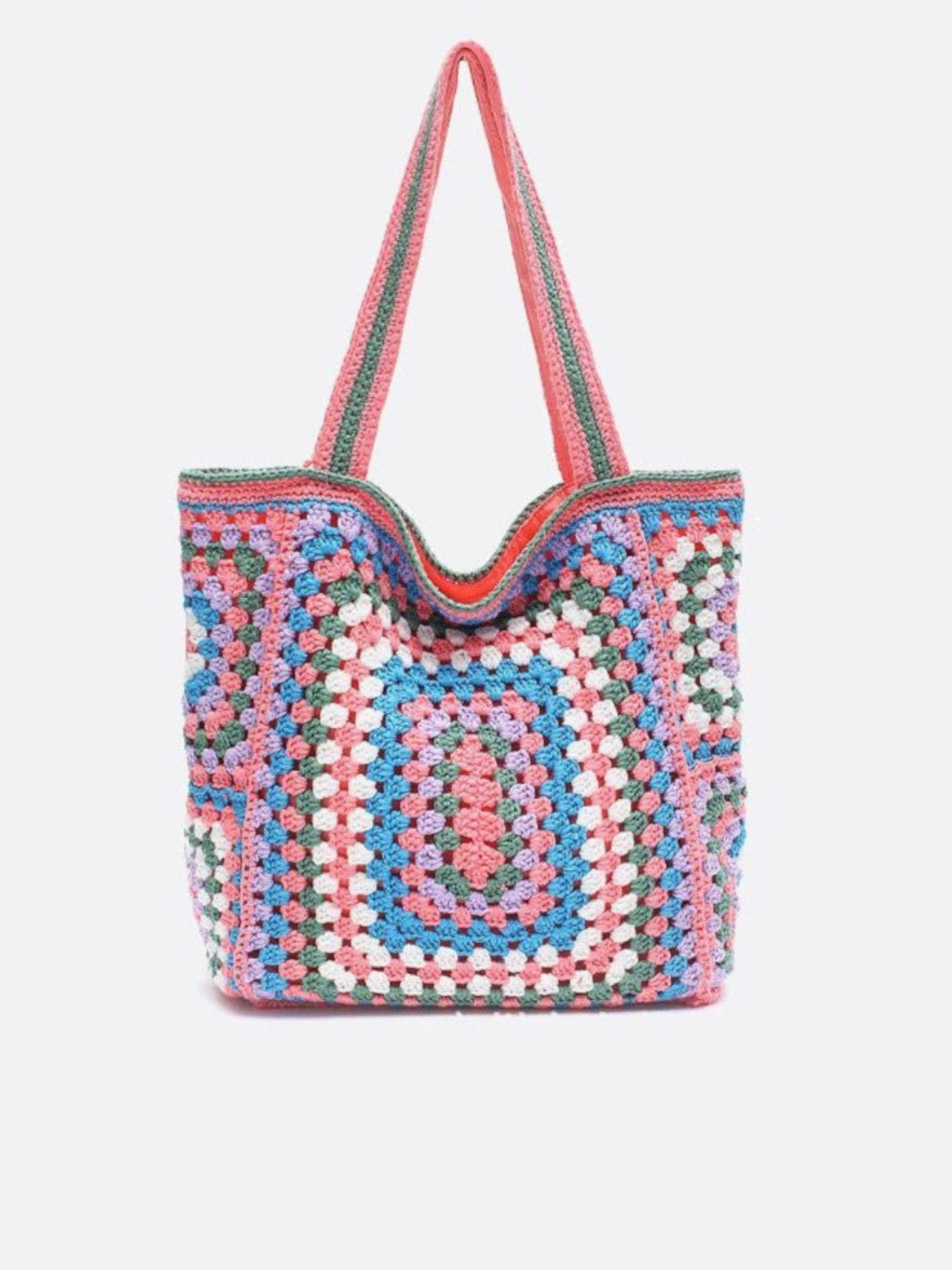 Large Cotton Crochet Beach Tote Bag