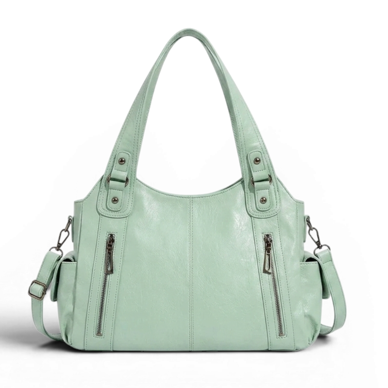 Green Zip Tote Handbag for Everyday Carry