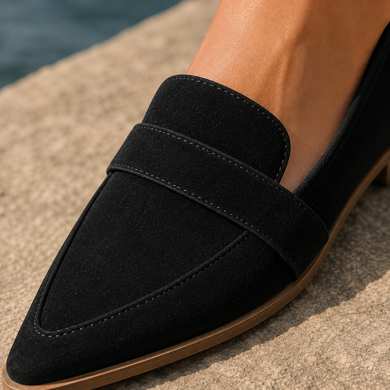 Pair of pointed-toe loafers with a supportive orthopedic-inspired design