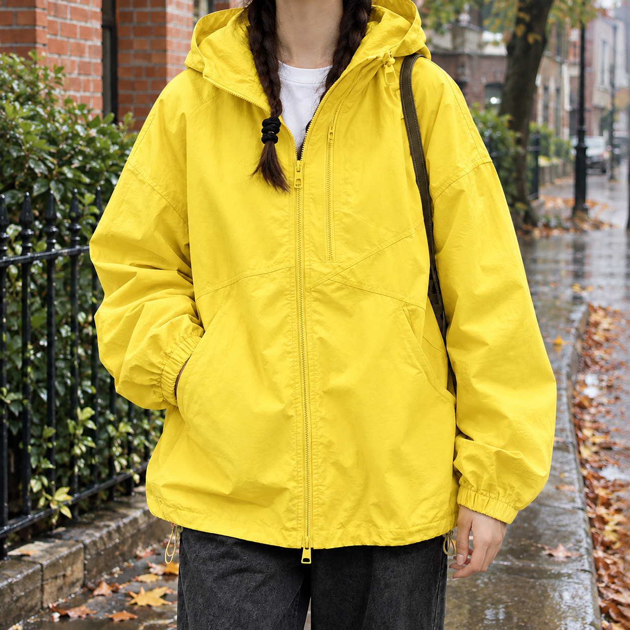 Hooded Jacket With Full-Zip Front
