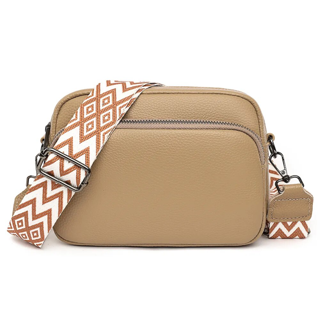 Women's Leather Messenger Bag With Adjustable Strap