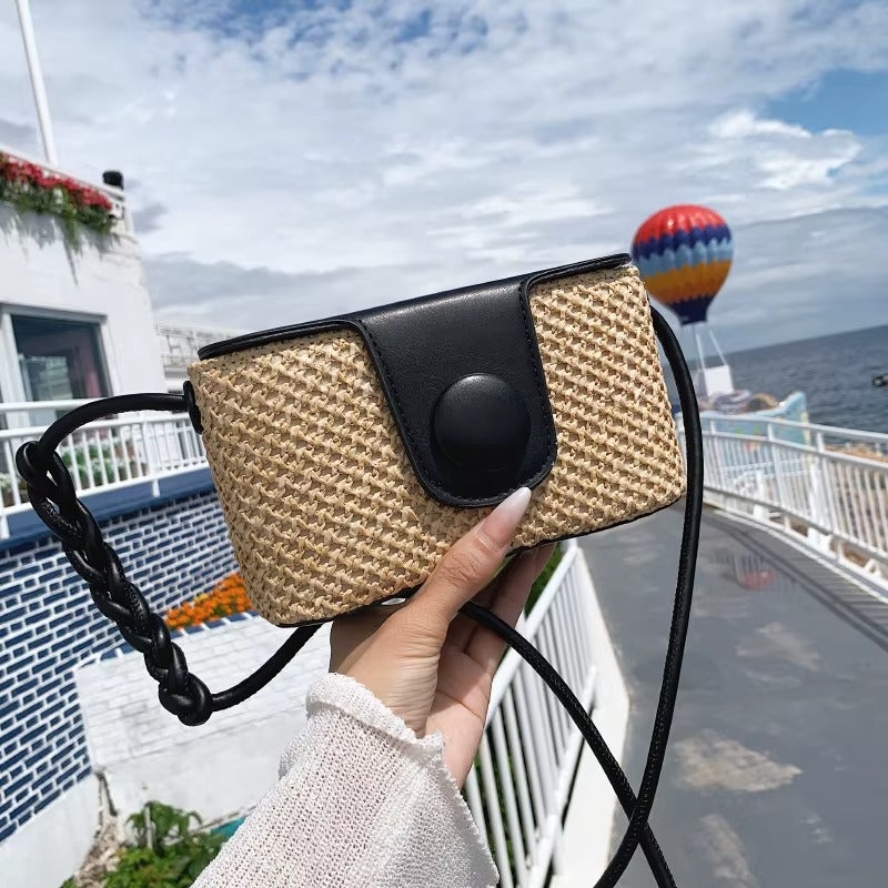 Woven Straw Crossbody Bag