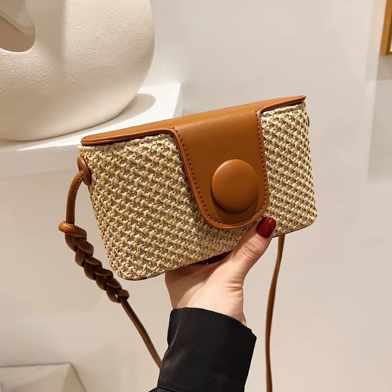 Woven Straw Crossbody Bag