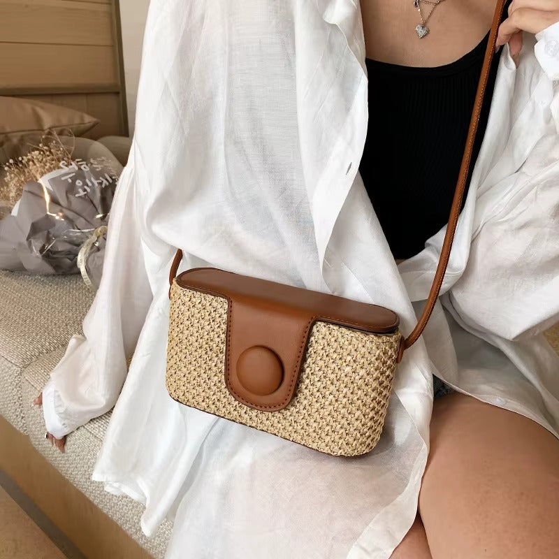 Woven Straw Crossbody Bag