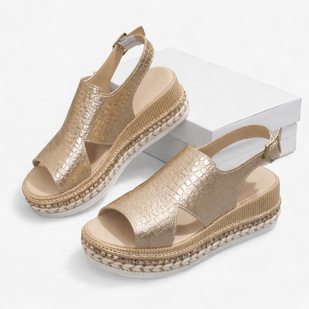 Cushioned wedge sandals styled for comfortable everyday wear