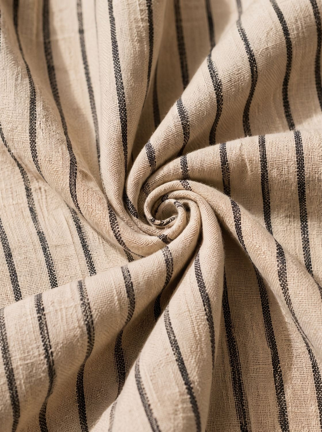 Flowing maxi-length skirt of a striped linen blend dress