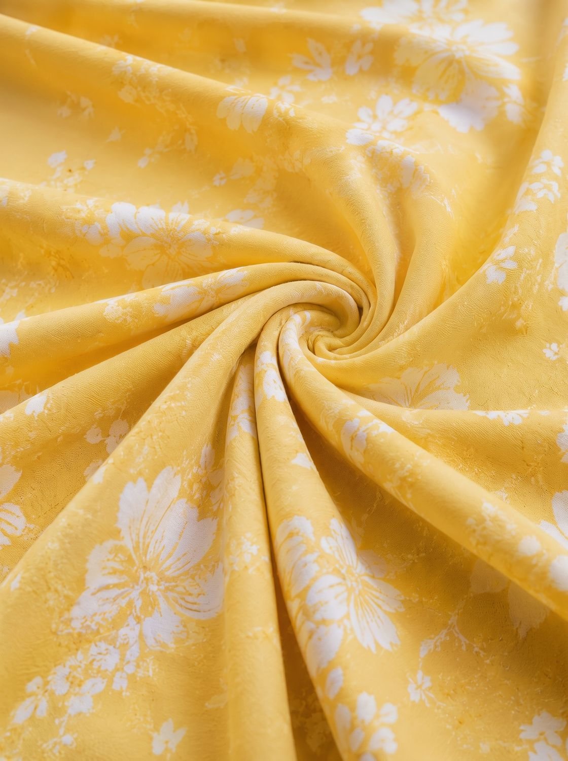 Side view showing the high slit on the flowing floral maxi dress