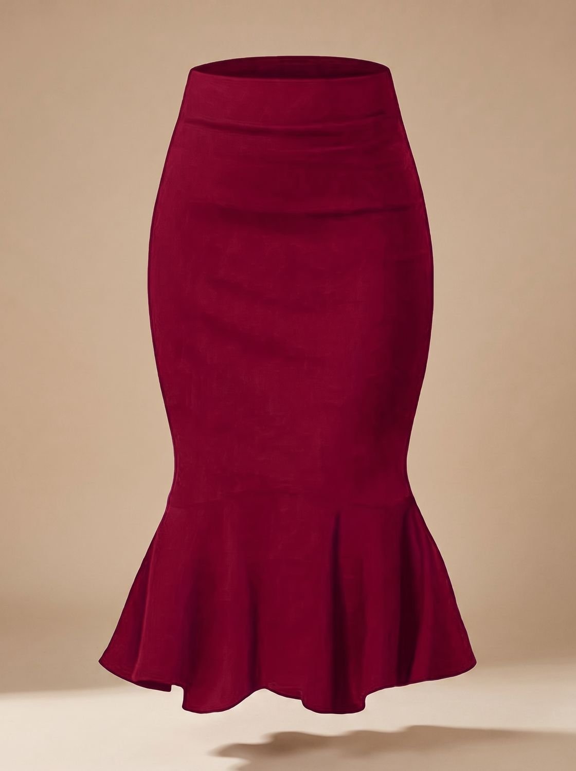 Model wearing the women's skirt in a refined smart-casual look