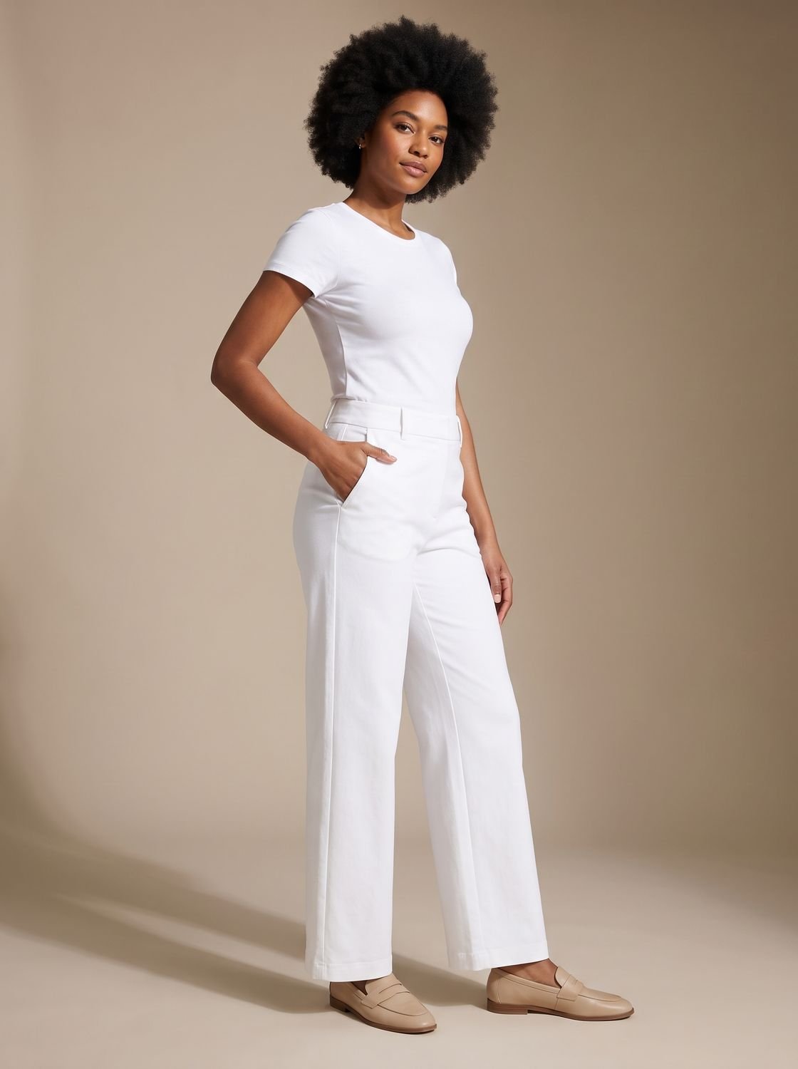 Women's High-Waist Wide-Leg Stretch Pants