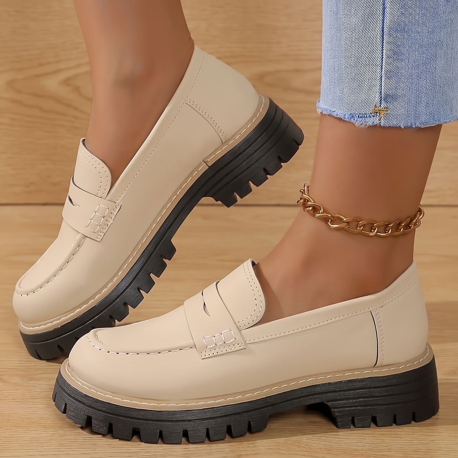 Women's Cushioned Platform Penny Loafers
