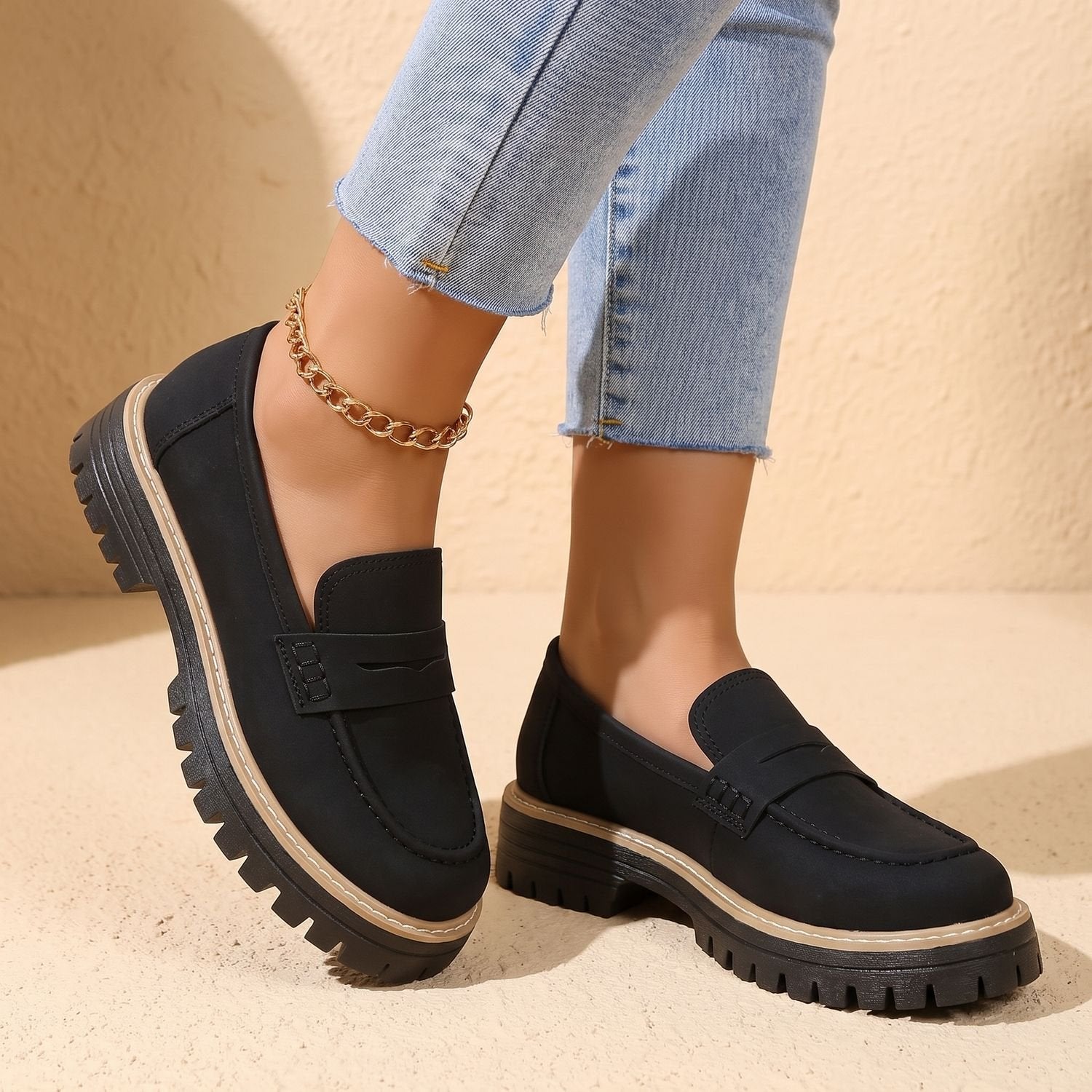 Women's Cushioned Platform Penny Loafers