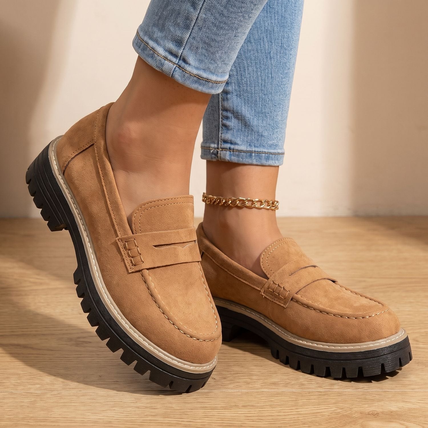 Women's Cushioned Platform Penny Loafers