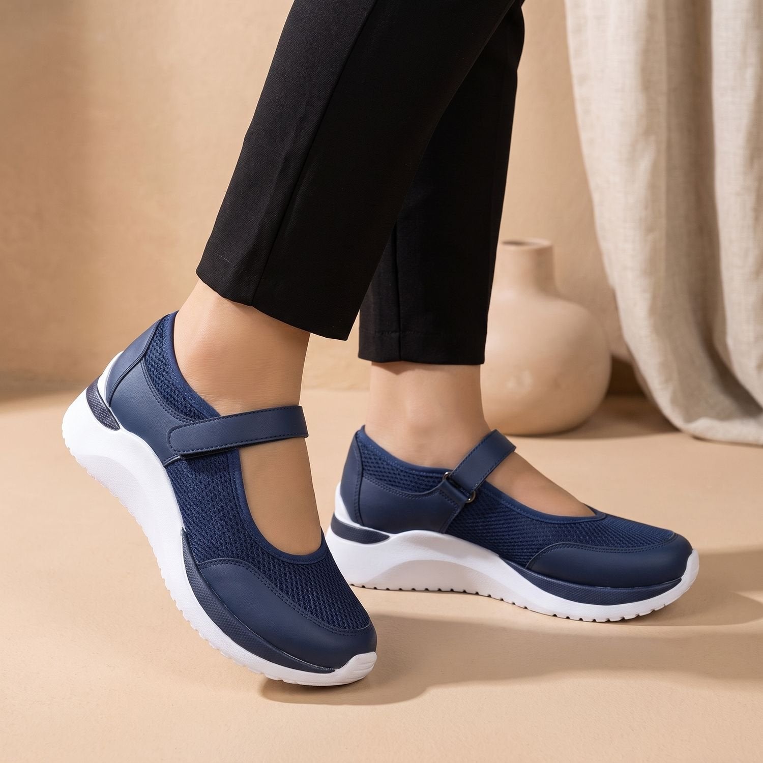 Women's Mary Jane sneaker showing the supportive orthopedic design