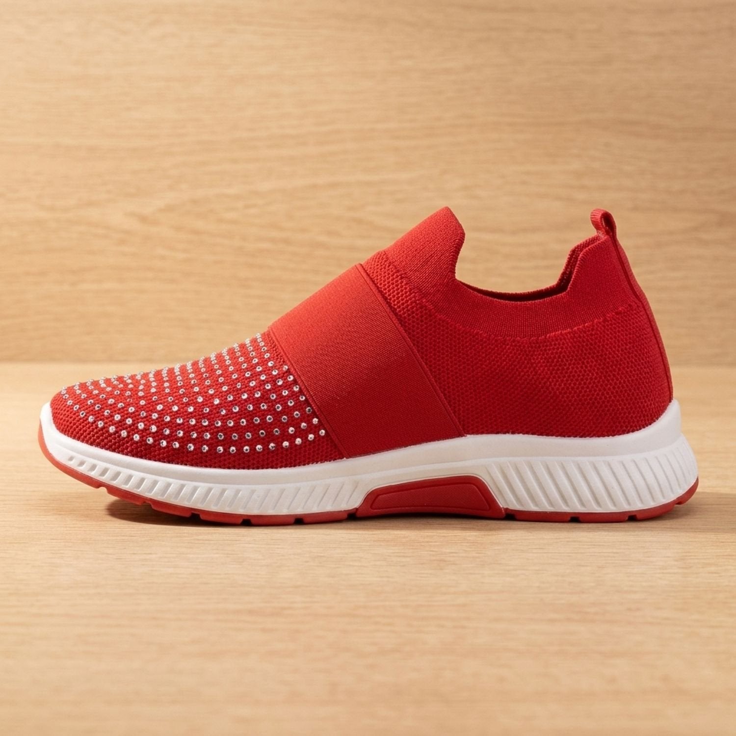 Women's knit sneaker with an easy slip-on design