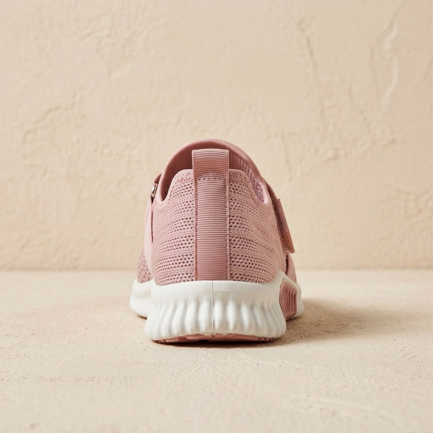 Close-up of the knit upper on a women's slip-on sneaker