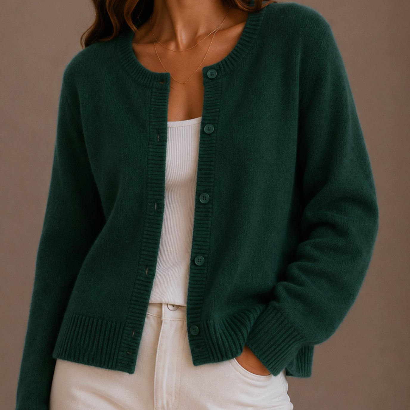 Women's Relaxed-Fit Button-Up Knit Cardigan