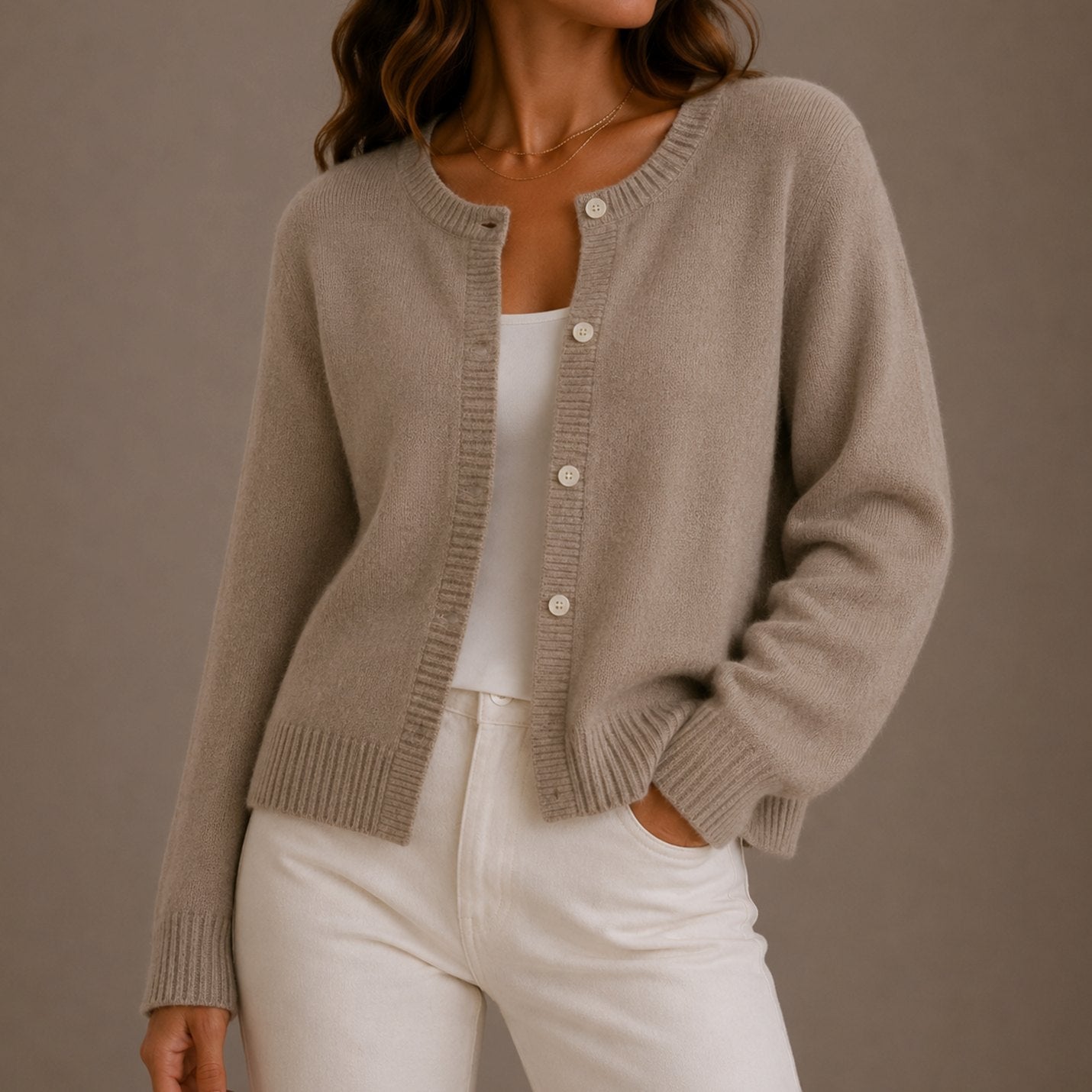 Women's Relaxed-Fit Button-Up Knit Cardigan