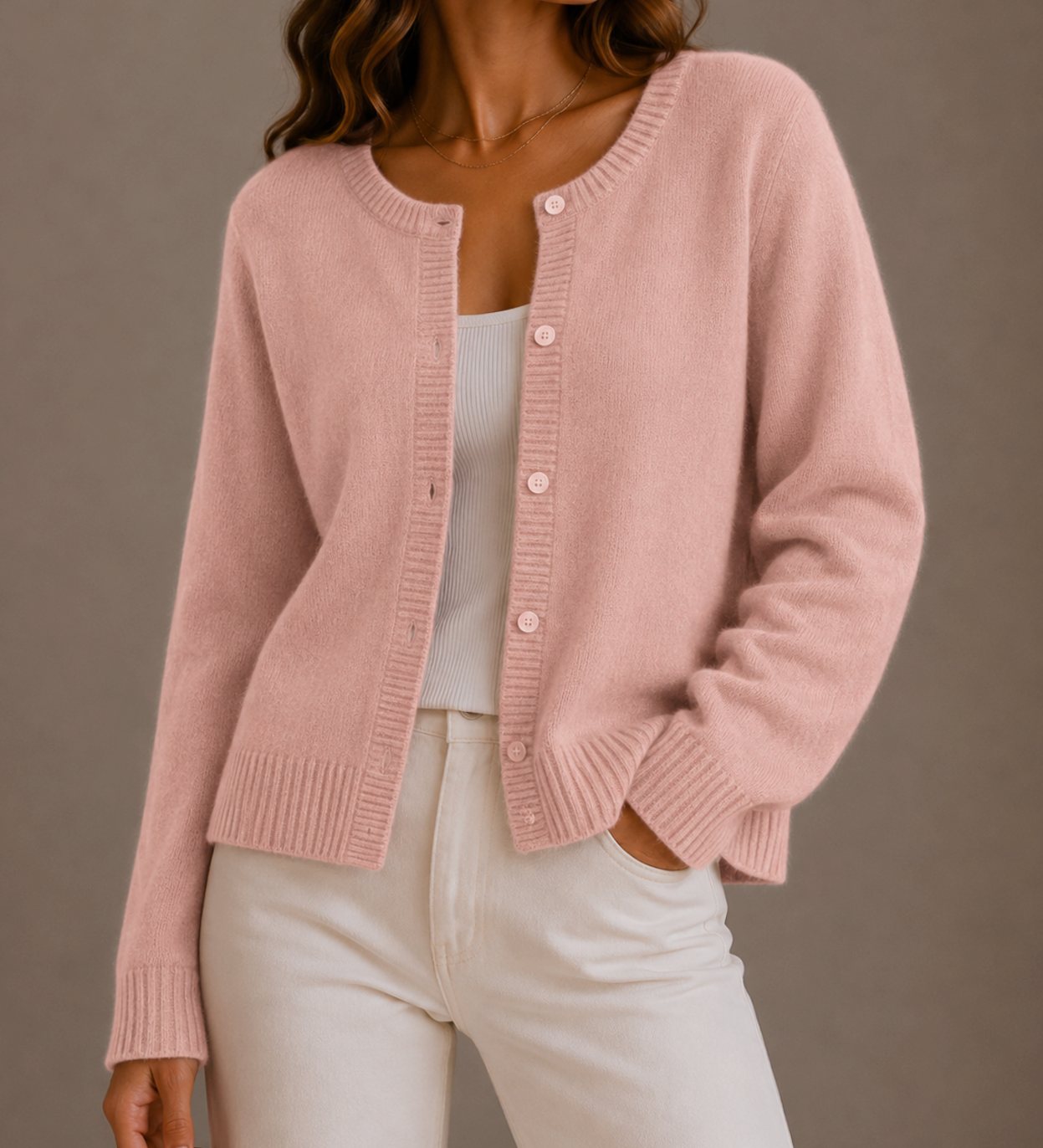 Women's Relaxed-Fit Button-Up Knit Cardigan