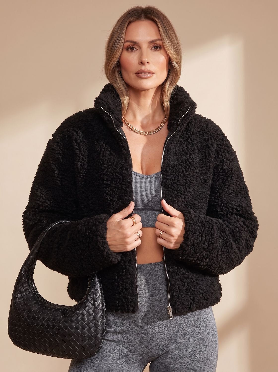 Women's Sherpa Fleece Zip-Up Jacket