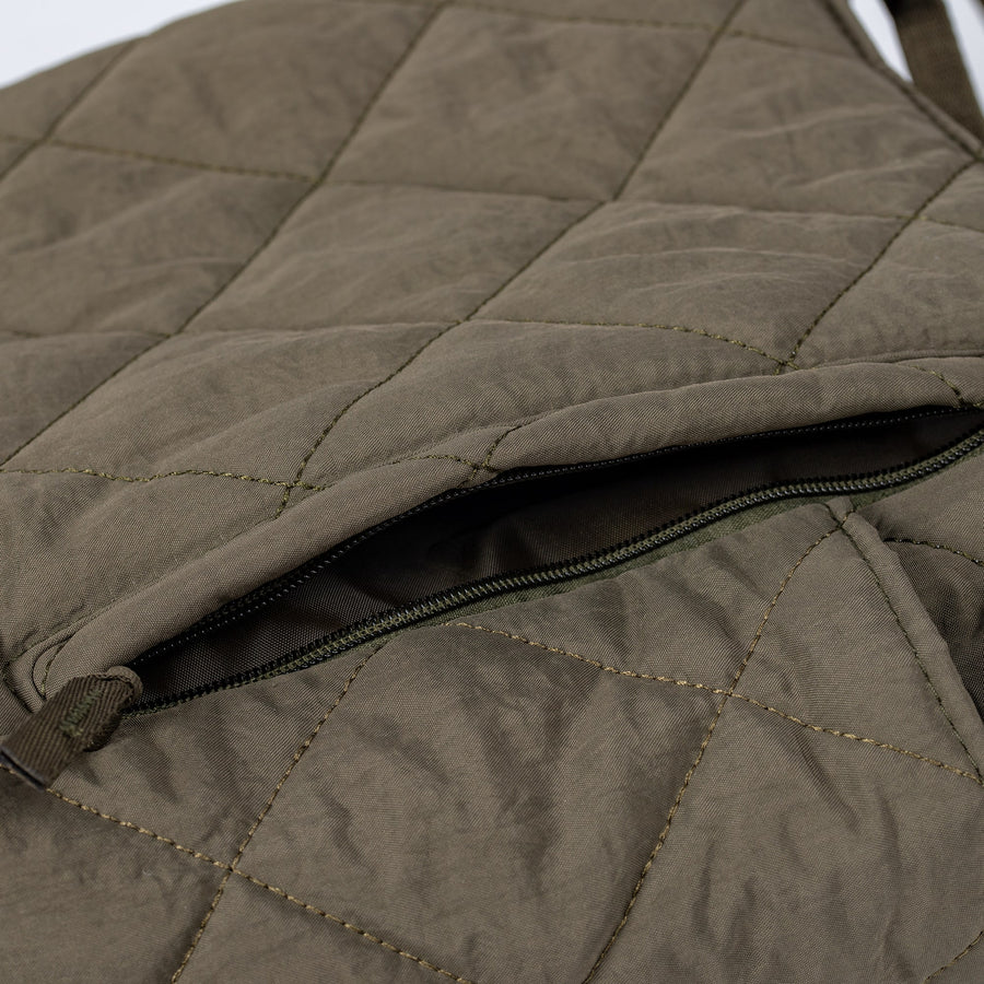Mauve Rectangular Quilted Puffer Tote