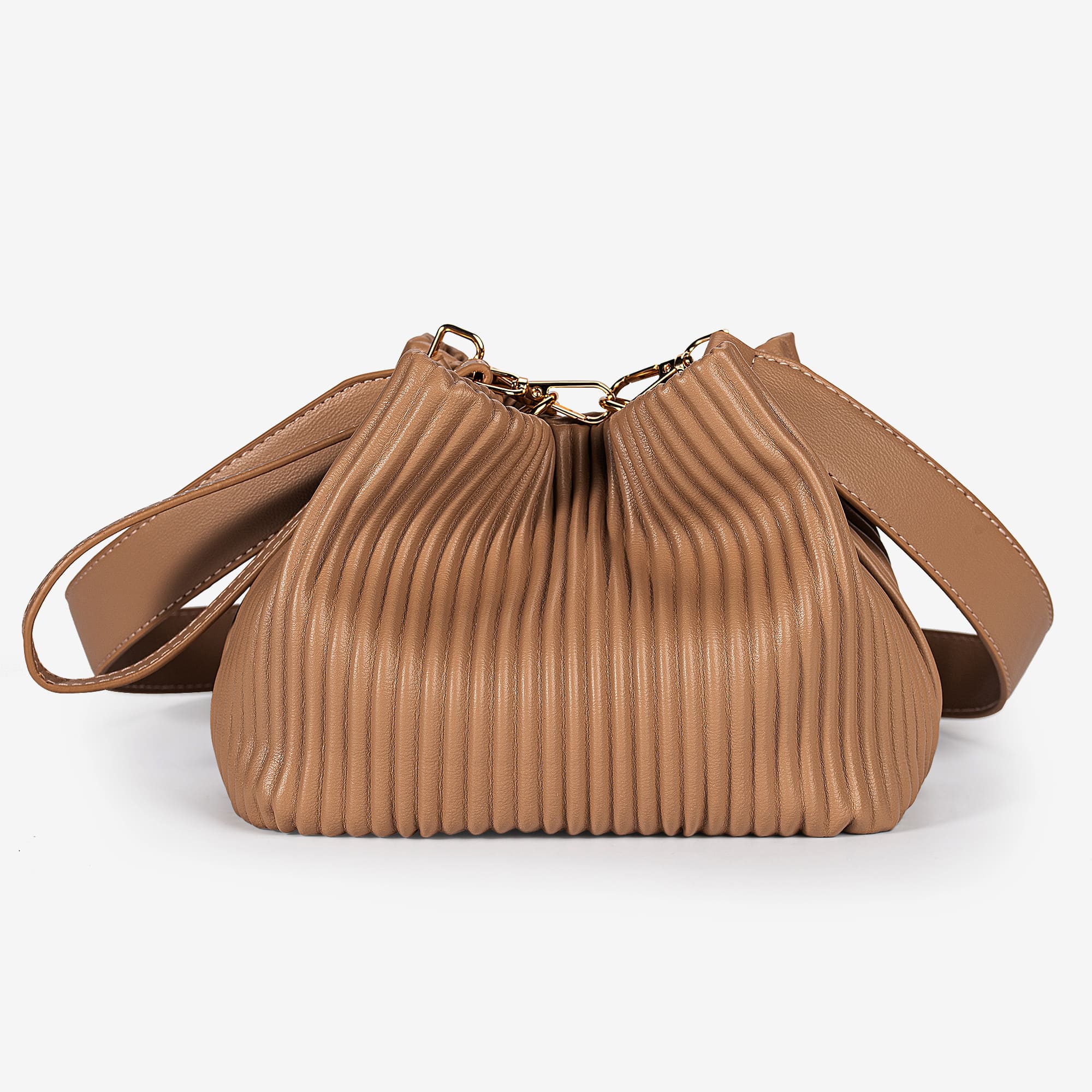Pleated Balloon Bag | Camel | Modern Weaving
