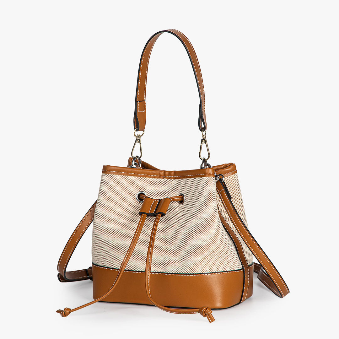 Vintage Canvas Bucket Bag Olives