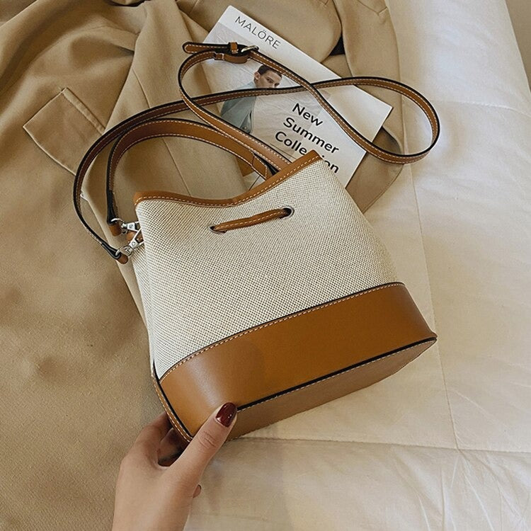 Canvas Bucket Bag Brown main image 0